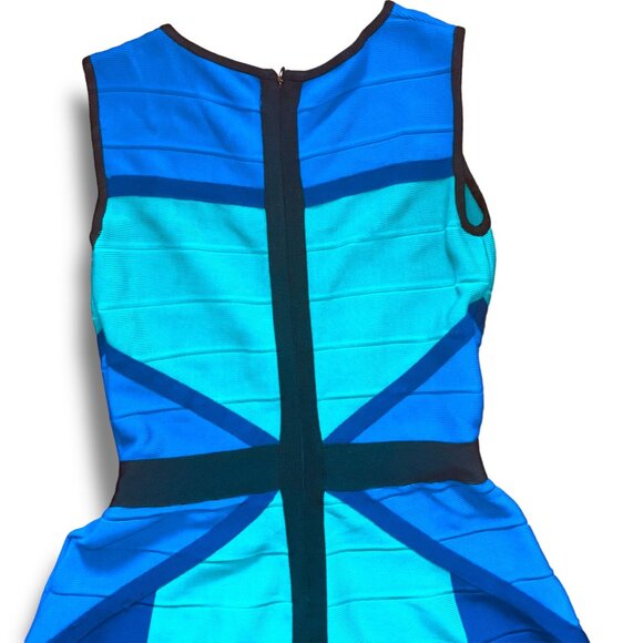 INC Striped Bandage Dress - Turquoise/Blue, Size XS - Picture 4 of 10